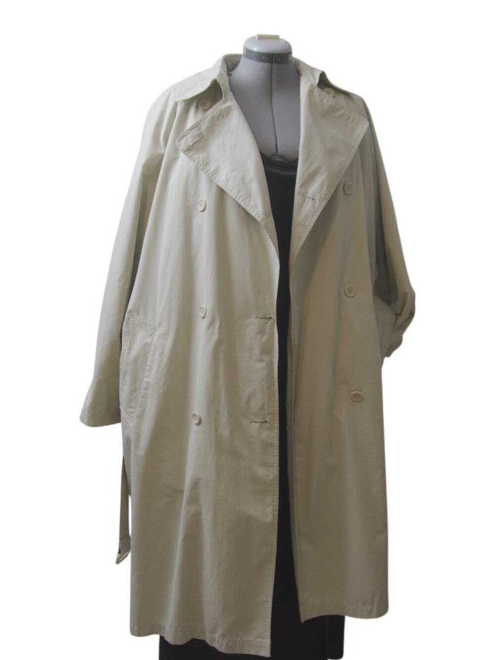 London Fog 14R Cream Belted Trench Coat Zip-Out Liner Classic Fall Minimalist